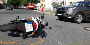 Střet motorky a auta