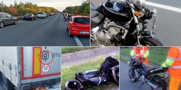 Střet motorkáře s kamionem uzavřel dálnici D5