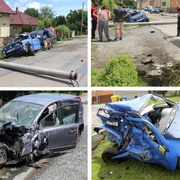 Vážná nehoda uzavřela silnici do Starého Plzence, místo ale připomíná spíše bojiště - , , 