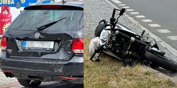 Šestnáctiletý motocyklista najel do auta a vážně se zranil