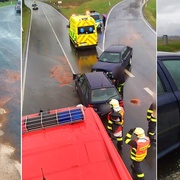 Čelní střet dvou aut
