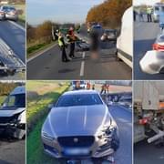Hromadná nehoda u Losiné a další nehoda na Slovanech - aktualizováno
