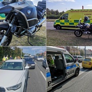 Motocykl srazil seniora, řidič auta nedobrzdil za kolonou
