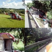 Další nehoda, řidiče z vraku vystříhávali, na místě vrtulník – , , 