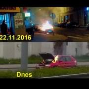 Pizzerii vzplálo auto za jízdy