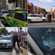 Střet chodce s autem před OC Plaza