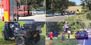 Manévry záchranných složek včetně vrtulníku PČR okolo Třemošné