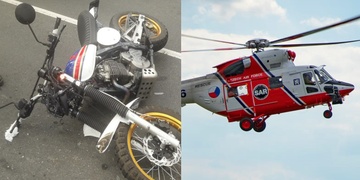 Během nehody utrpěl řidič motocyklu velmi vážná zranění