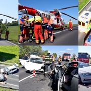 Řidič s autem plným lidí přejel do protisměru a následný střet s protijedoucím vozem nepřežil