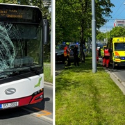 Muž skočil přímo před přijíždějící autobus a nechal se srazit