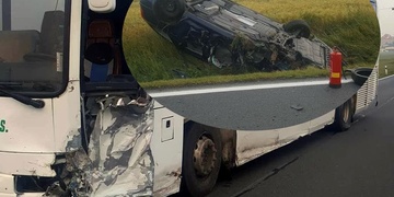 Čelní střet s autobusem způsobil řidič se zákazem řízení