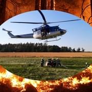 K požáru lesa musel být povolán i vrtulník s Bambi vakem