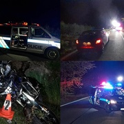 Střet motorkáře s jelenem