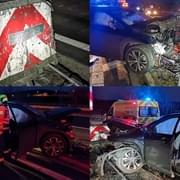 Vážná nehoda na sjezdu z D5 u Černic