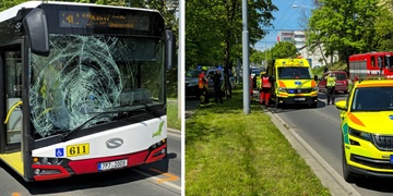 Muž skočil přímo před přijíždějící autobus a nechal se srazit
