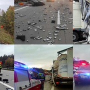 Střet dvou kamionů zcela uzavřel dálnici D5