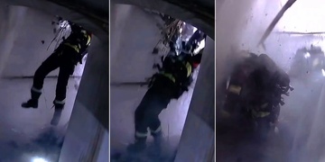 Hasiči při zásahu v hořící budově propadli schodištěm