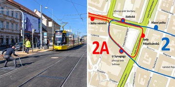 Plzeňáci pozor! Tramvaje do Skvrňan nejezdí a linku 2 nahradily autobusy