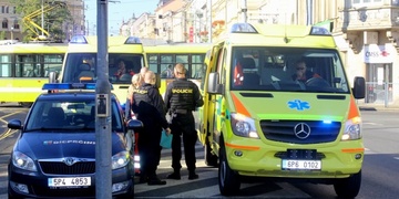 Nehoda dvou tramvají v centru