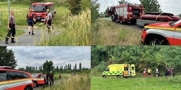 Pád tělesně postiženého muže na vozíku do řeky