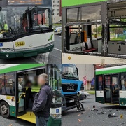 Střet kamionu s trolejbusem