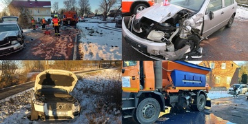 Náraz auta do stromu i do sypače s radlicí