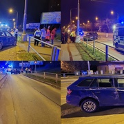 Vůz se po najetí na citibloky převrátil
