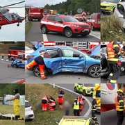 A další dnešní dopravní nehoda, do nemocnice transportují ženu a dvě děti