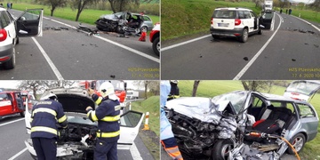 Čelní střet si vyžádal tři zraněné