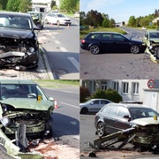 Na křižovatce se střetla tři osobní auta