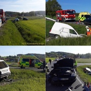 Náraz auto vyhodil ze silnice