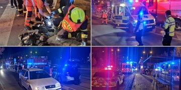 Střet vozidla a chodce u bazénu na Slovanech