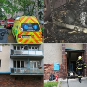 Požár bytu na Slovanech