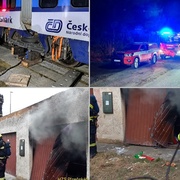 Žhářství v garáži i vykolejení vlaku