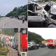 Na dálnici D5 se střetl nákladní vůz s osobním - aktualizováno