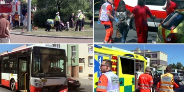 Při střetu dvou autobusů bylo zraněno šest osob včetně dětí