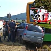 K železniční nehodě v Německu musel letět český vrtulník LZS
