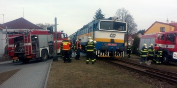 Požár lokomotivy v Tlučné