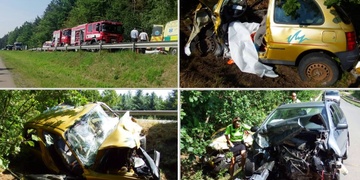 Čelní střet u Plzně - tři těžce zranění