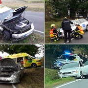 Zfetovaný řidič vozu taxi ve snaze ujet policii vytlačil jiné auto ze silnice