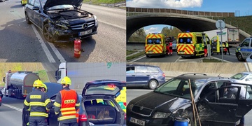 Střet vozů na západním obchvatu Plzně