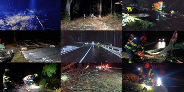 Vichřice zasáhla západní Čechy - spadlé stromy, zastavené vlaky, obce bez proudu i zranění lidé