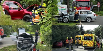 Vážná nehoda, čtyři zranění včetně dětí a velmi hysterický řidič trolejbusu