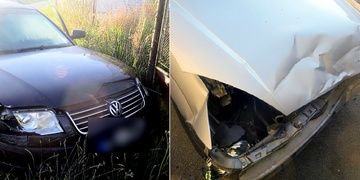 Auto po střetu skončilo v bráně