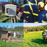 Muže zavalil převrácený traktor