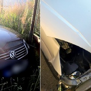 Auto po střetu skončilo v bráně
