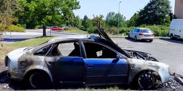 Požár auta na Bolevci