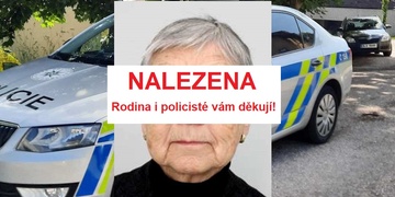 Pohřešovaná stařenka byla před chvílí nalezena v Plzni