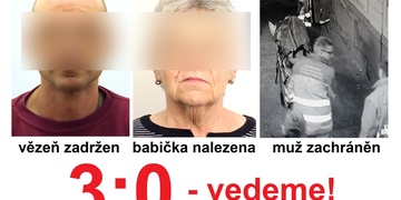 Vězeň dopaden, babička nalezena a muž zachráněn