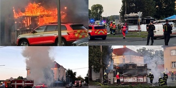 Výbuch prodejny kebabu